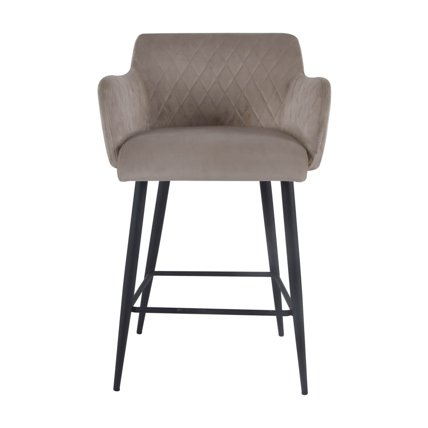 Damiware Barkruk Velvet Fluweel En Bouclé Metaal 65 Cm Rose – Velvet Taupe