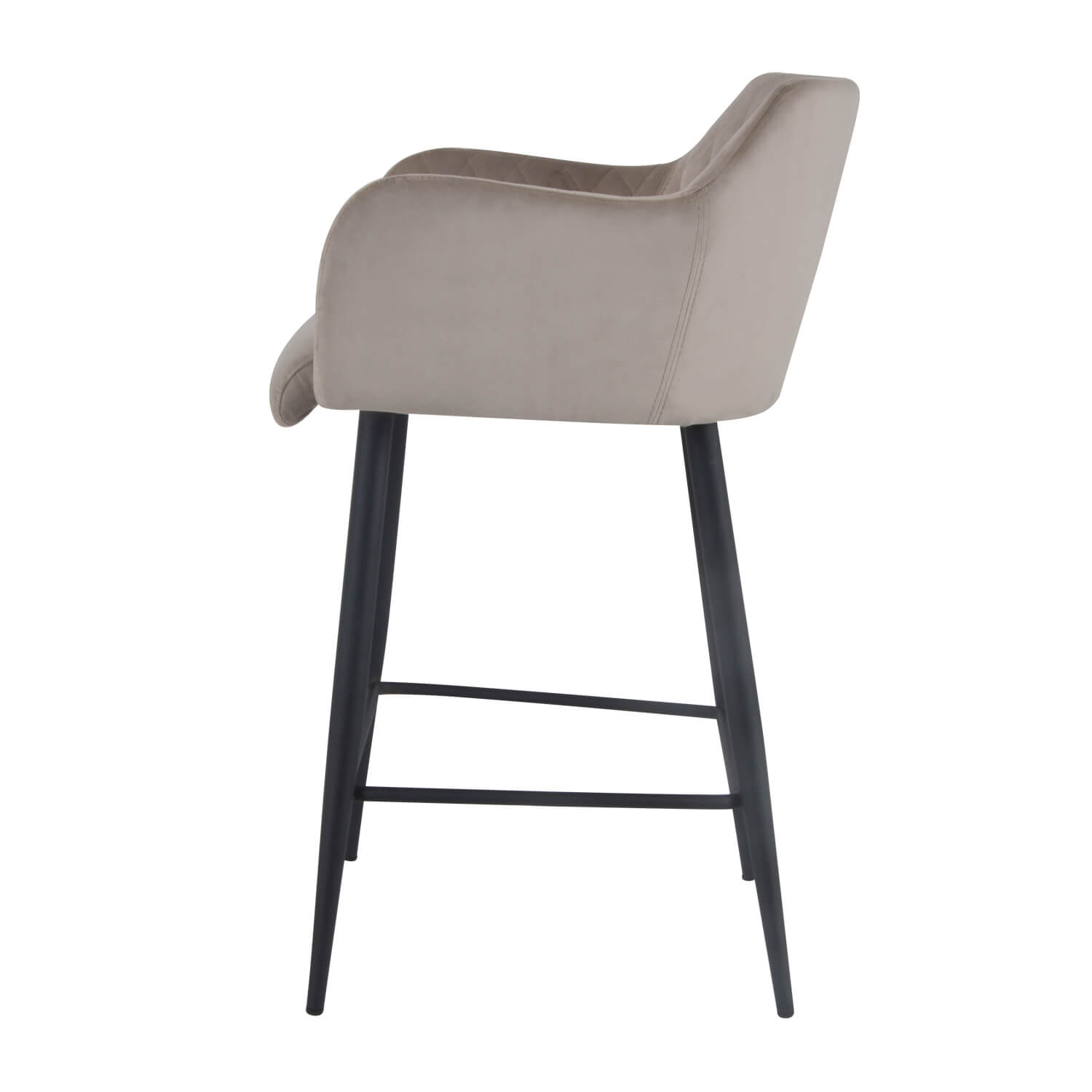 Damiware Barkruk Velvet Fluweel En Bouclé Metaal 65 Cm Rose – Velvet Taupe