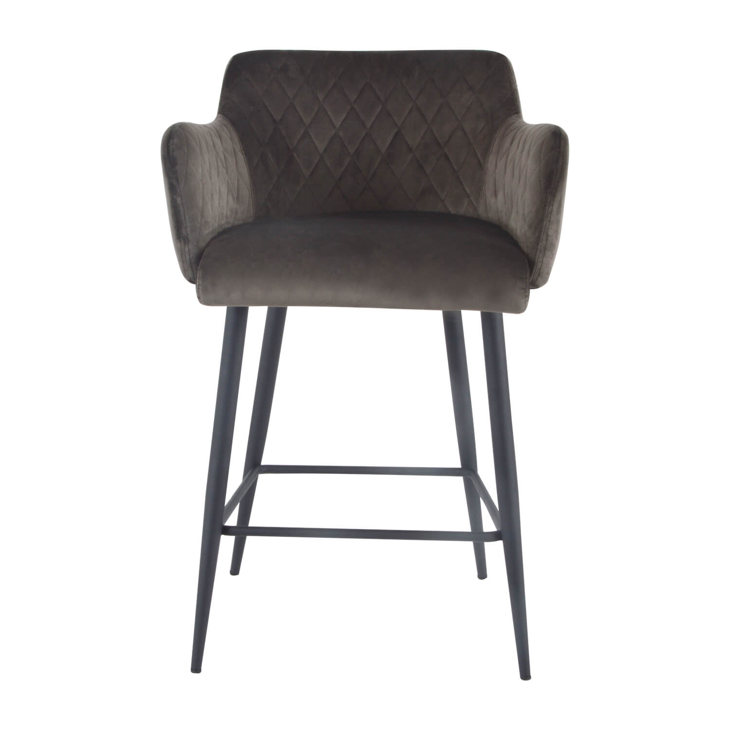 Damiware Barkruk Velvet Fluweel En Bouclé Metaal 65 Cm Rose – Velvet Grijs