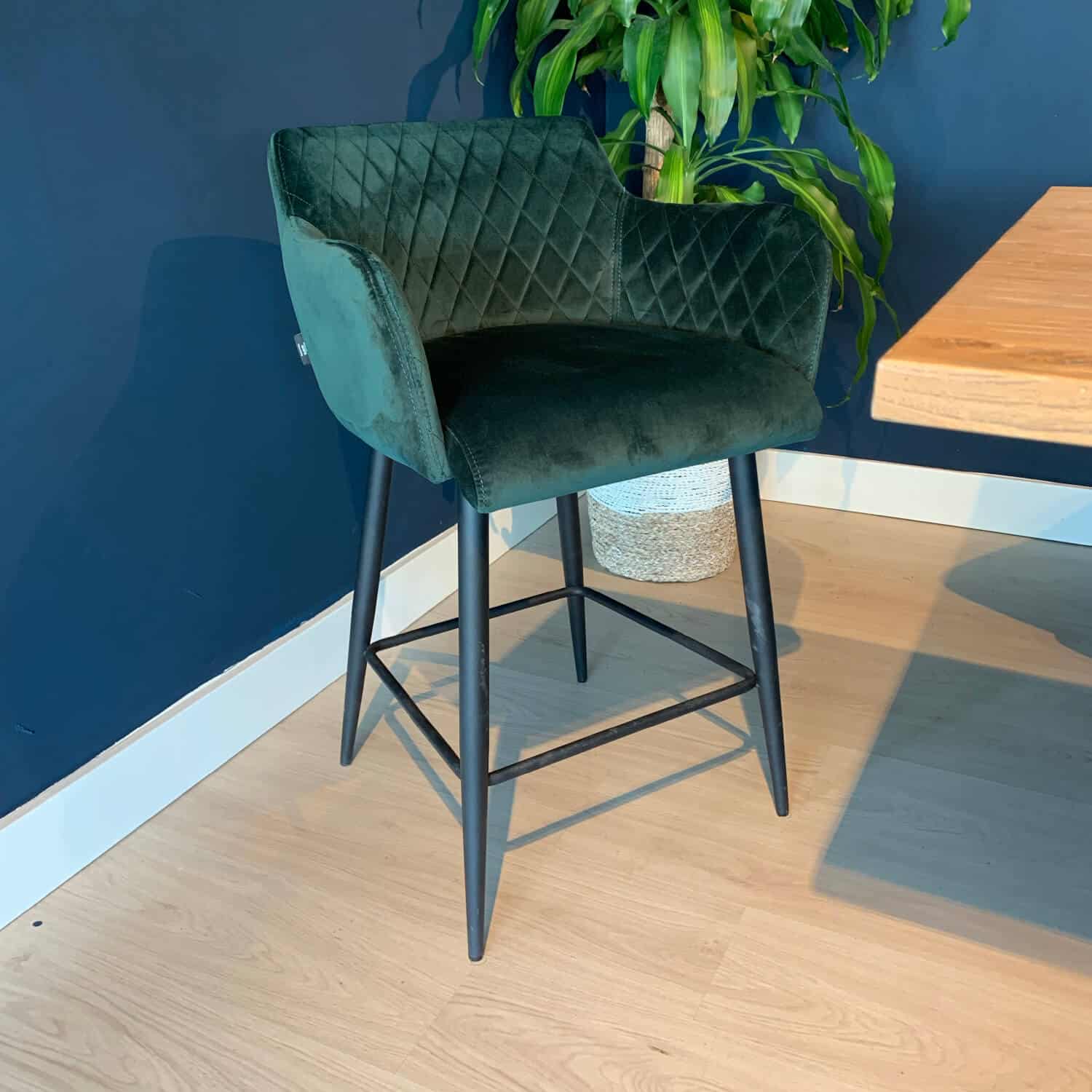 Damiware Barkruk Velvet Fluweel En Bouclé Metaal 65 Cm Rose – Velvet Donkergroen