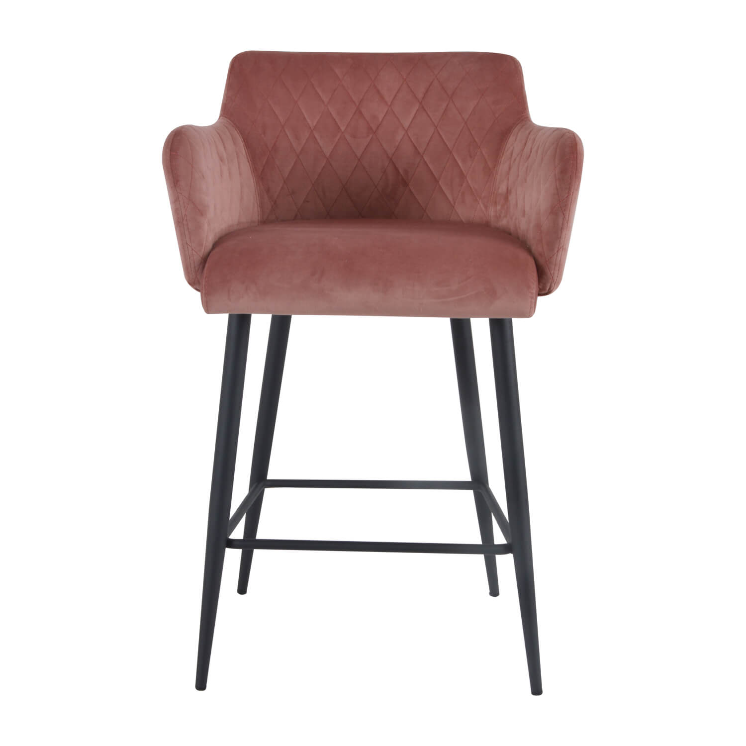 Damiware Barkruk Velvet Fluweel En Bouclé Metaal 65 Cm Rose – Velvet Roze