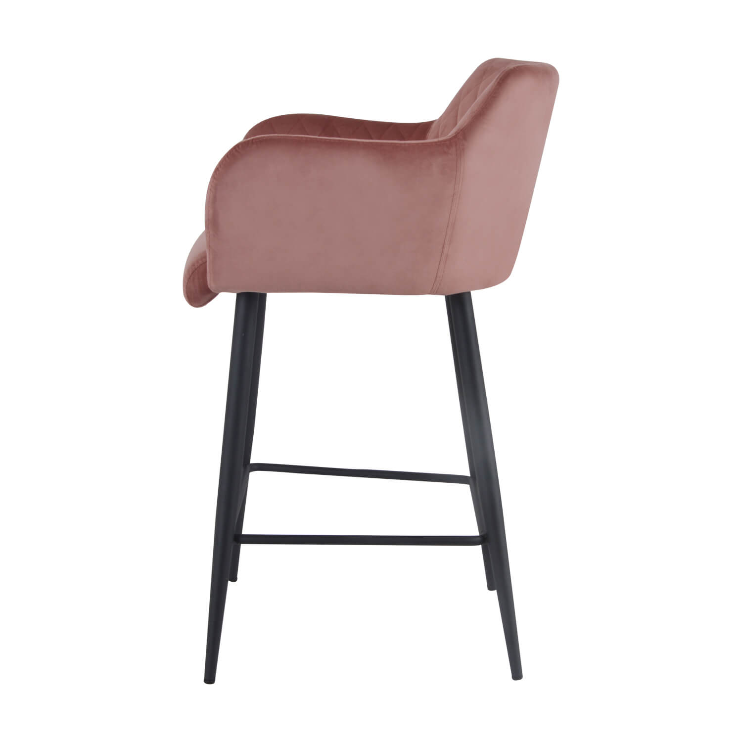 Damiware Barkruk Velvet Fluweel En Bouclé Metaal 65 Cm Rose – Velvet Roze