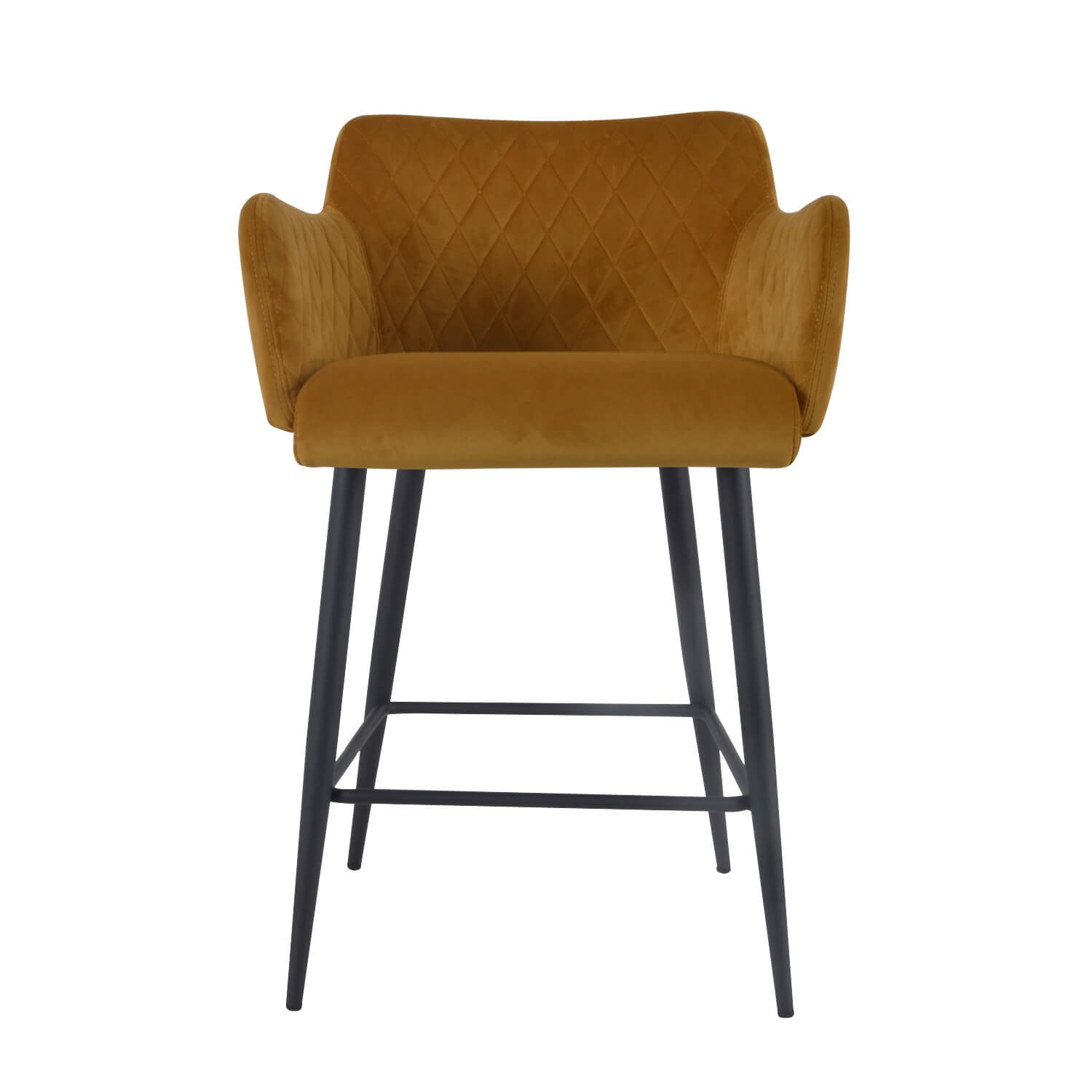 Damiware Barkruk Velvet Fluweel En Bouclé Metaal 65 Cm Rose – Velvet Okergeel