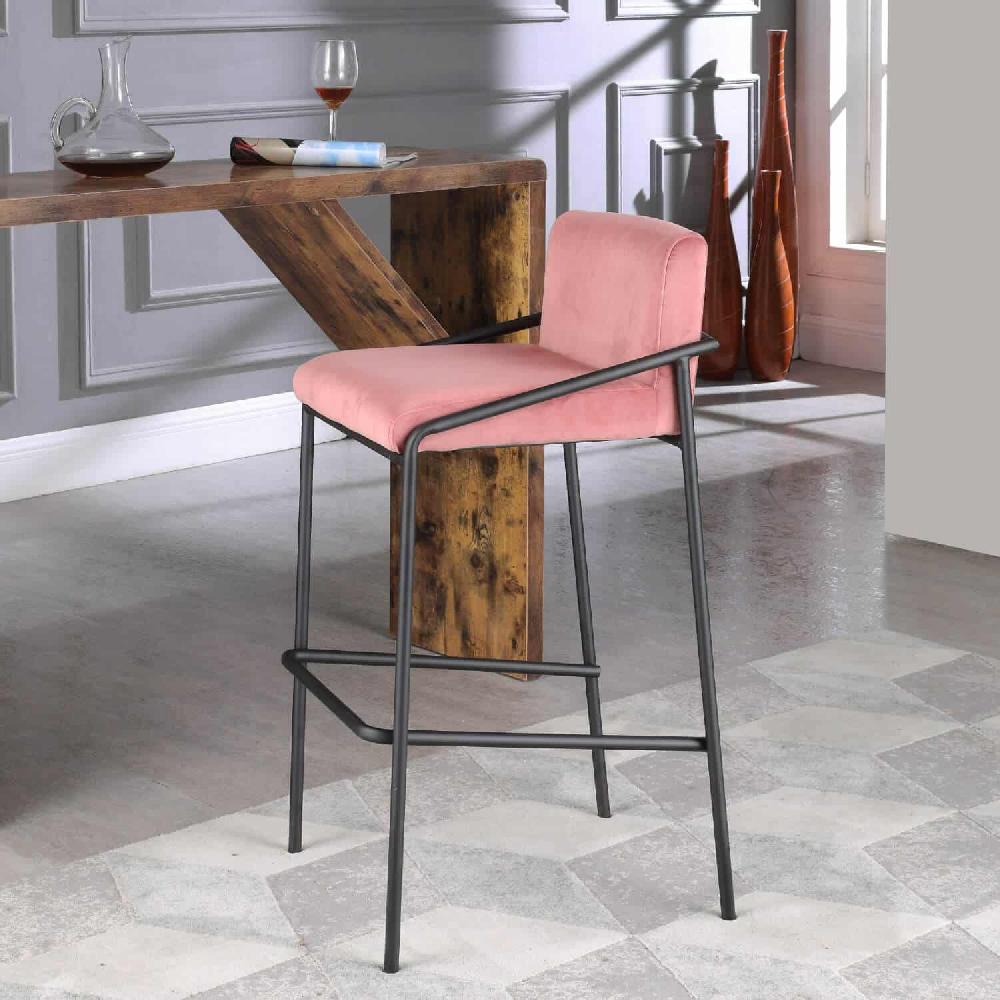 Damiware Barkruk Velvet Fluweel Metaal 75 Cm LEV – Velvet Roze