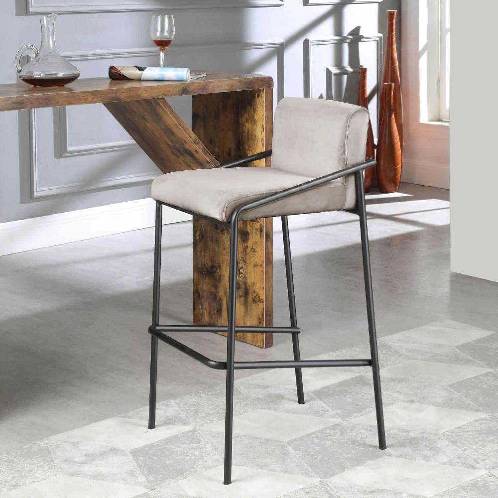 Damiware Barkruk Velvet Fluweel Metaal 75 Cm LEV – Velvet Taupe