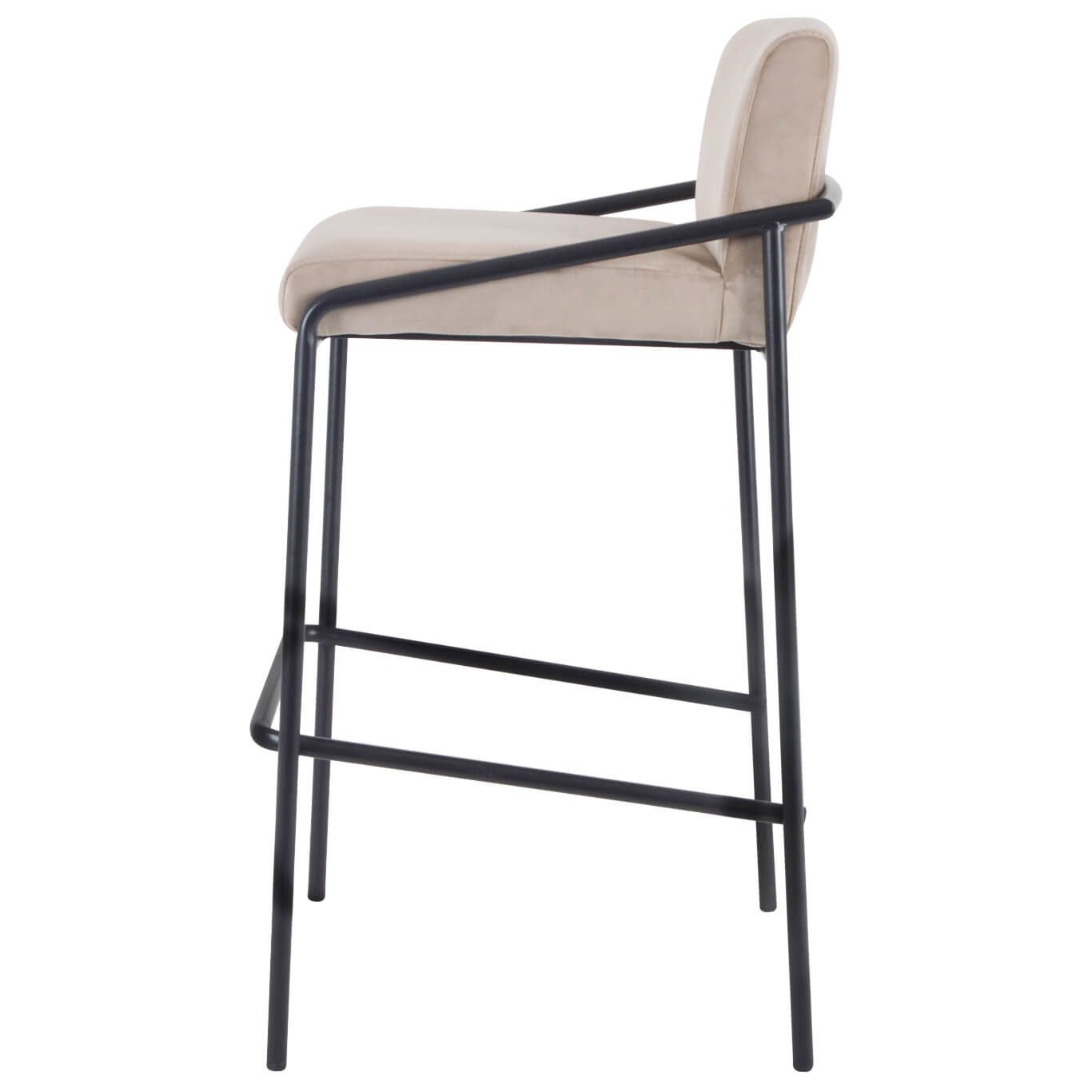 Damiware Barkruk Velvet Fluweel Metaal 75 Cm LEV – Velvet Taupe