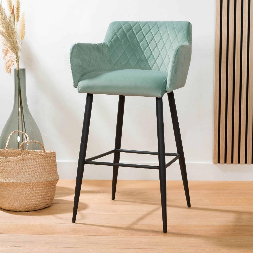 damiware Barkruk velvet fluweel metaal 75 cm Rose – Velvet Mintgroen damiware Barkruk velvet fluweel metaal 75 cm Rose – Velvet Mintgroen