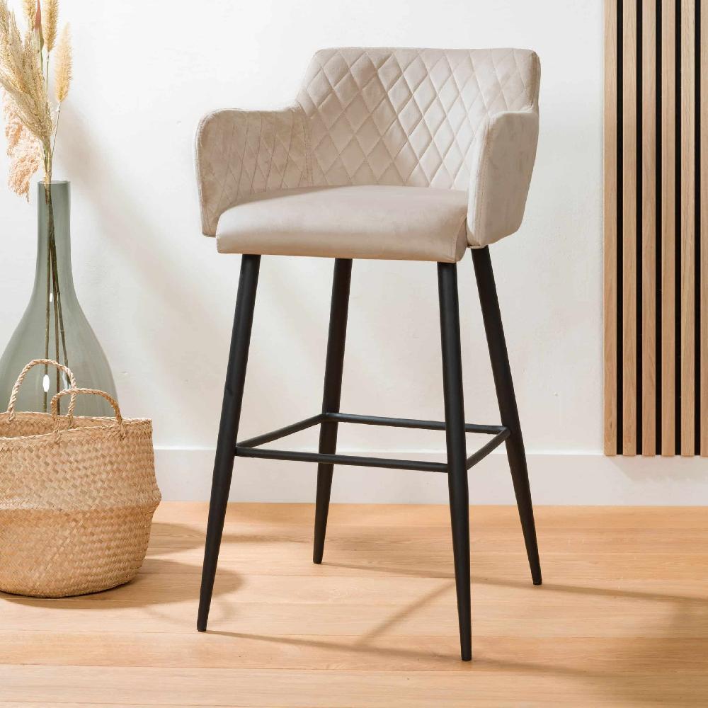 damiware Barkruk velvet fluweel metaal 75 cm Rose – Velvet Taupe damiware Barkruk velvet fluweel metaal 75 cm Rose – Velvet Taupe