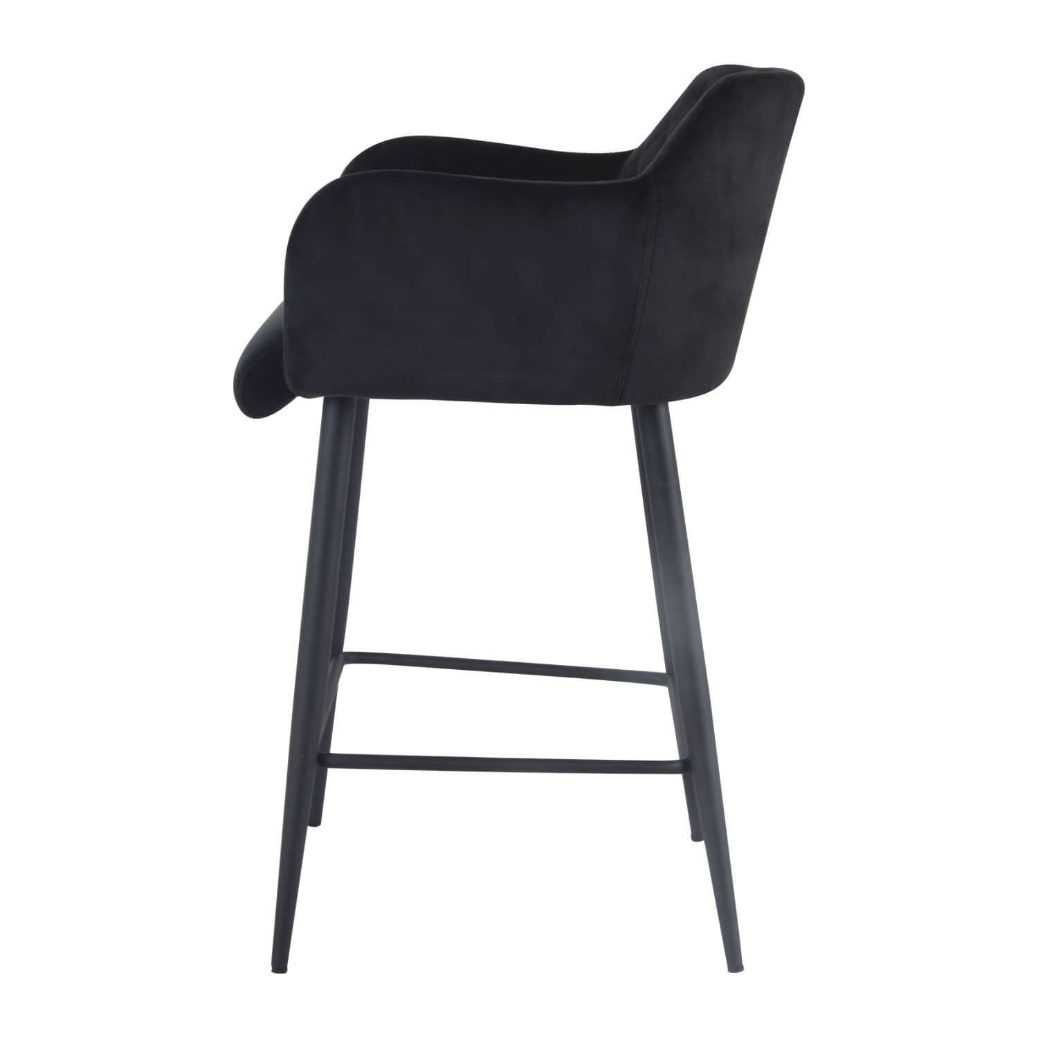 Damiware Barkruk Velvet Fluweel Metaal 75 Cm Rose – Velvet Zwart