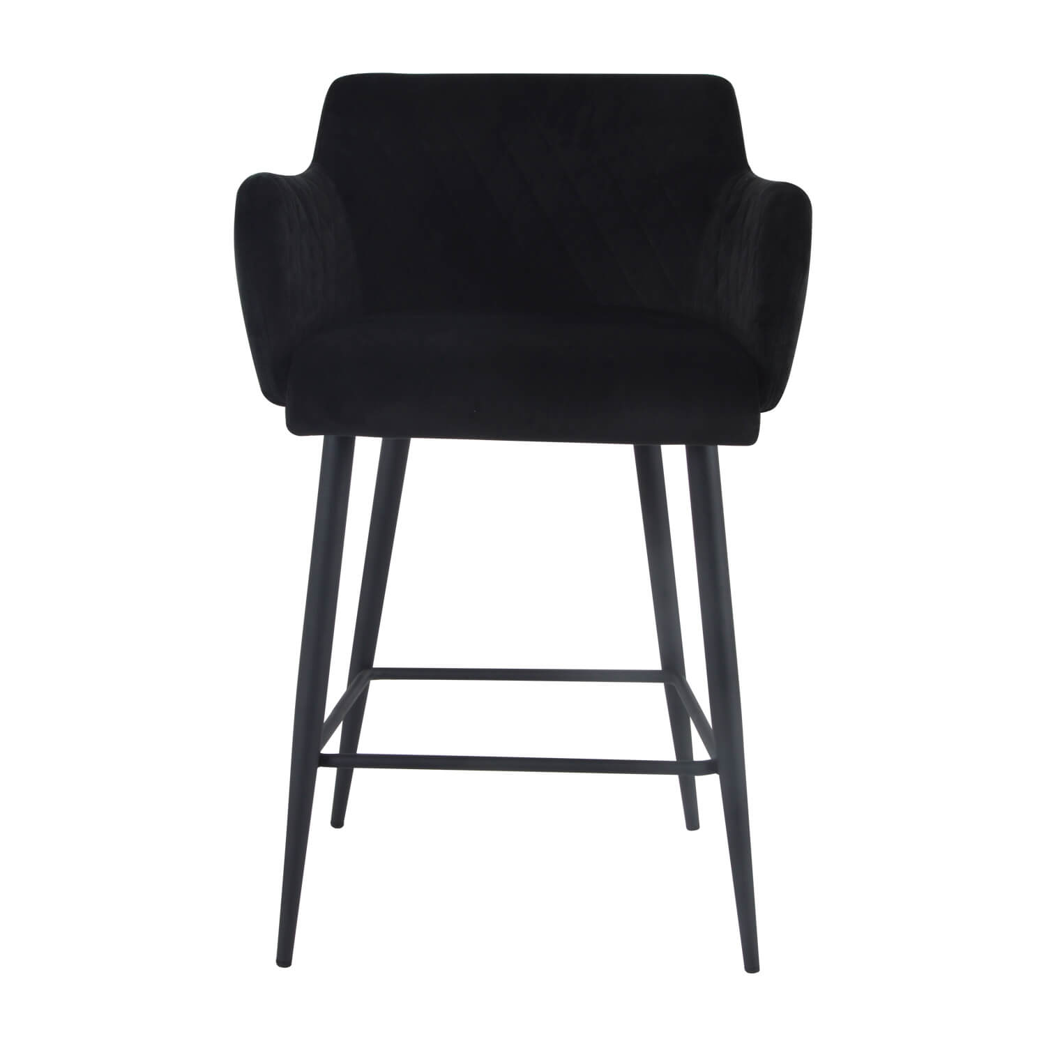 Damiware Barkruk Velvet Fluweel Metaal 75 Cm Rose – Velvet Zwart