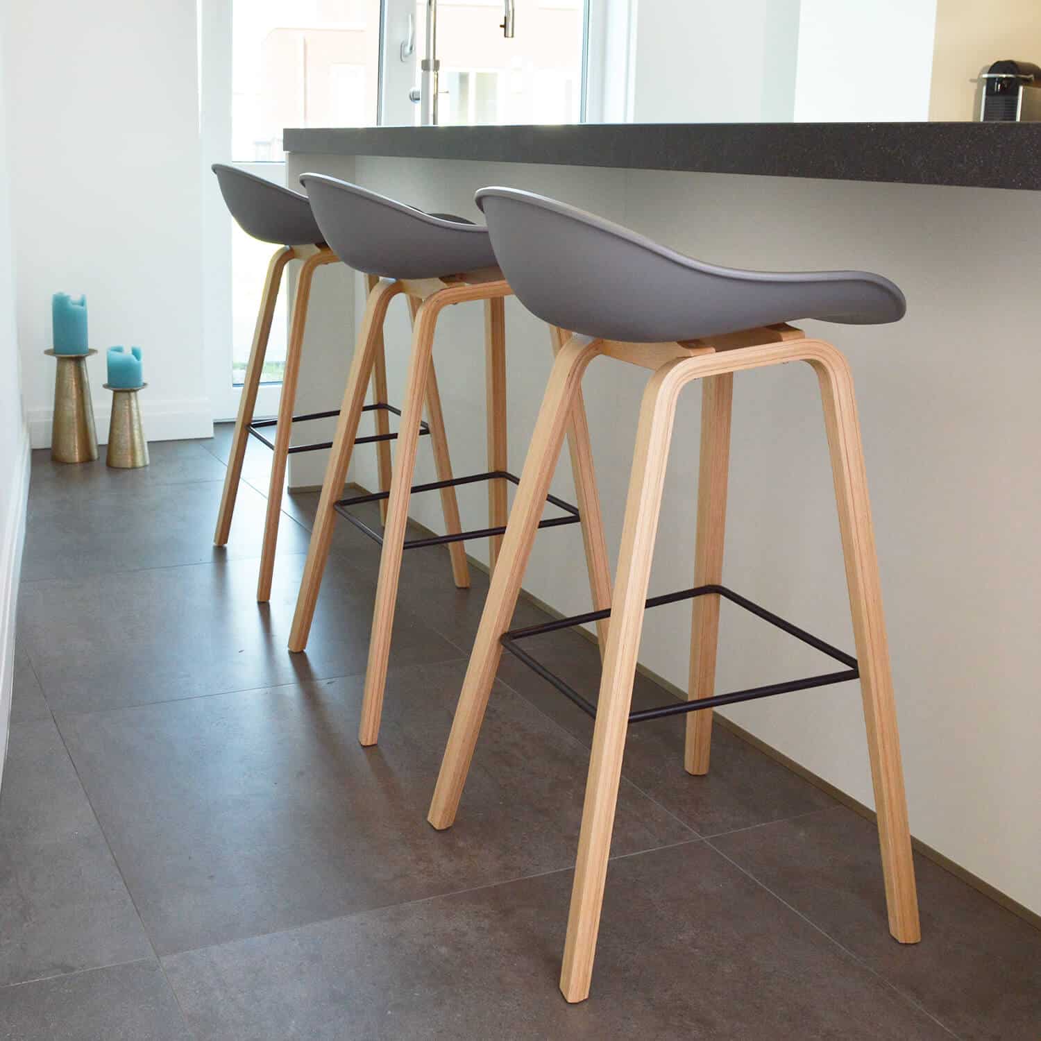 Damiware Barkruk 73 Cm Set Van 2 Romeo – Grijs