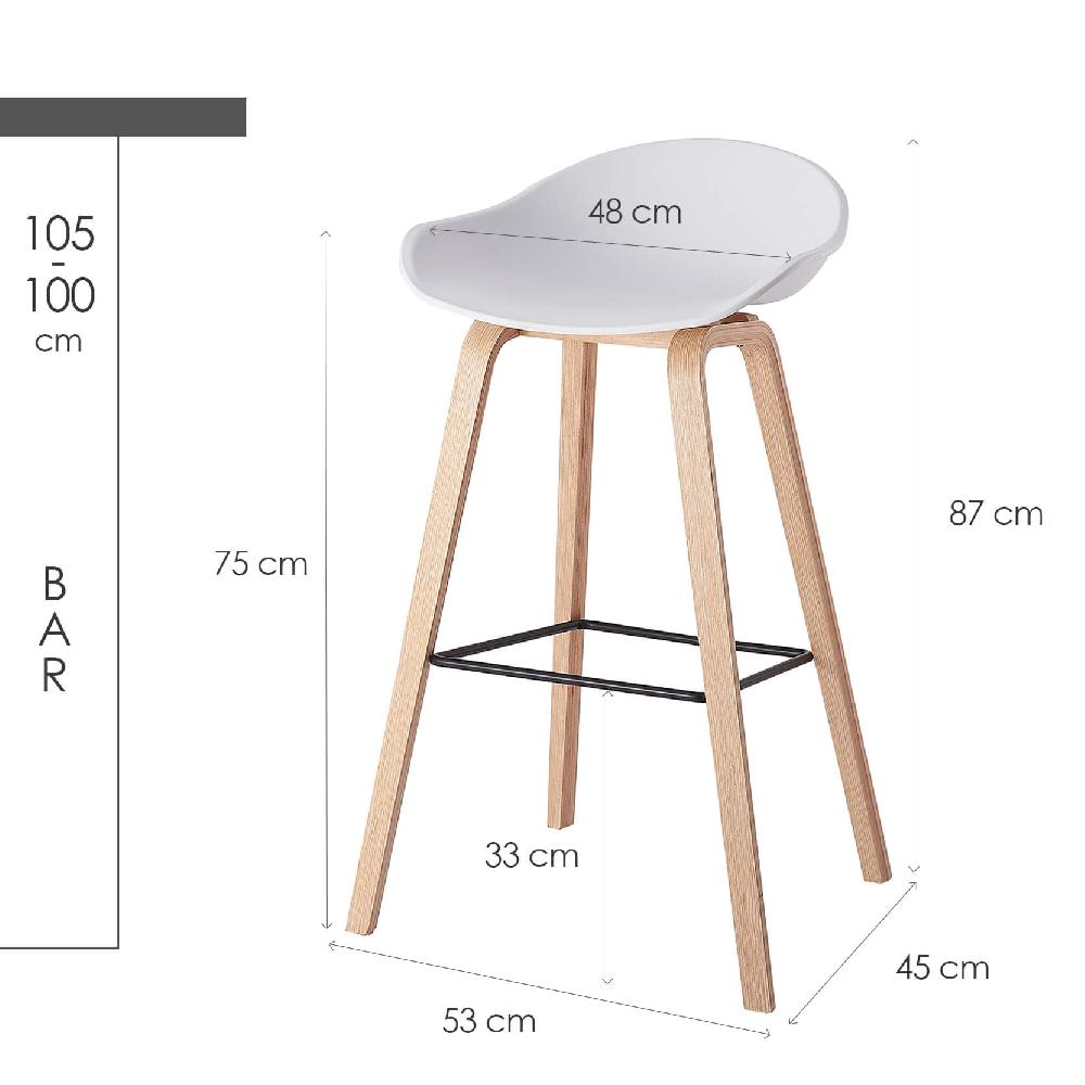 Damiware Barkruk 73 Cm Set Van 2 Romeo – Wit