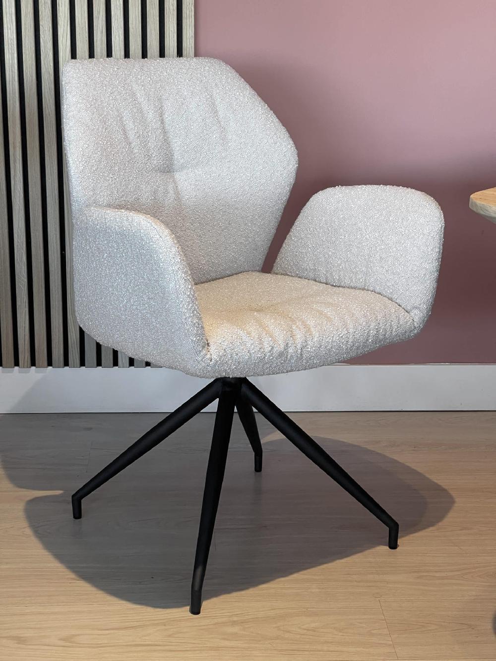 damiware Draaibare eetkamerstoel in bouclé Apollo