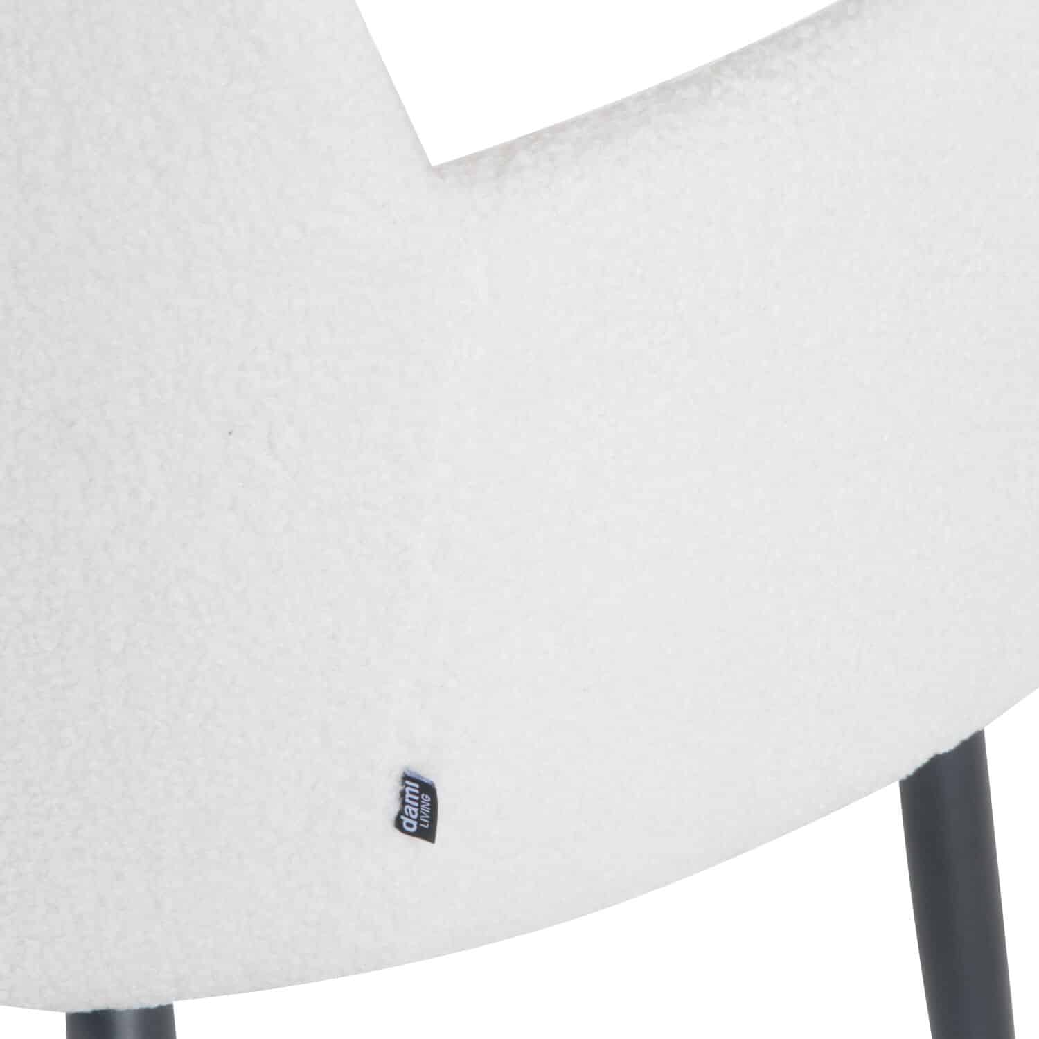 Damiware Eetkamerstoel Teddystof Wit Metaal Rose