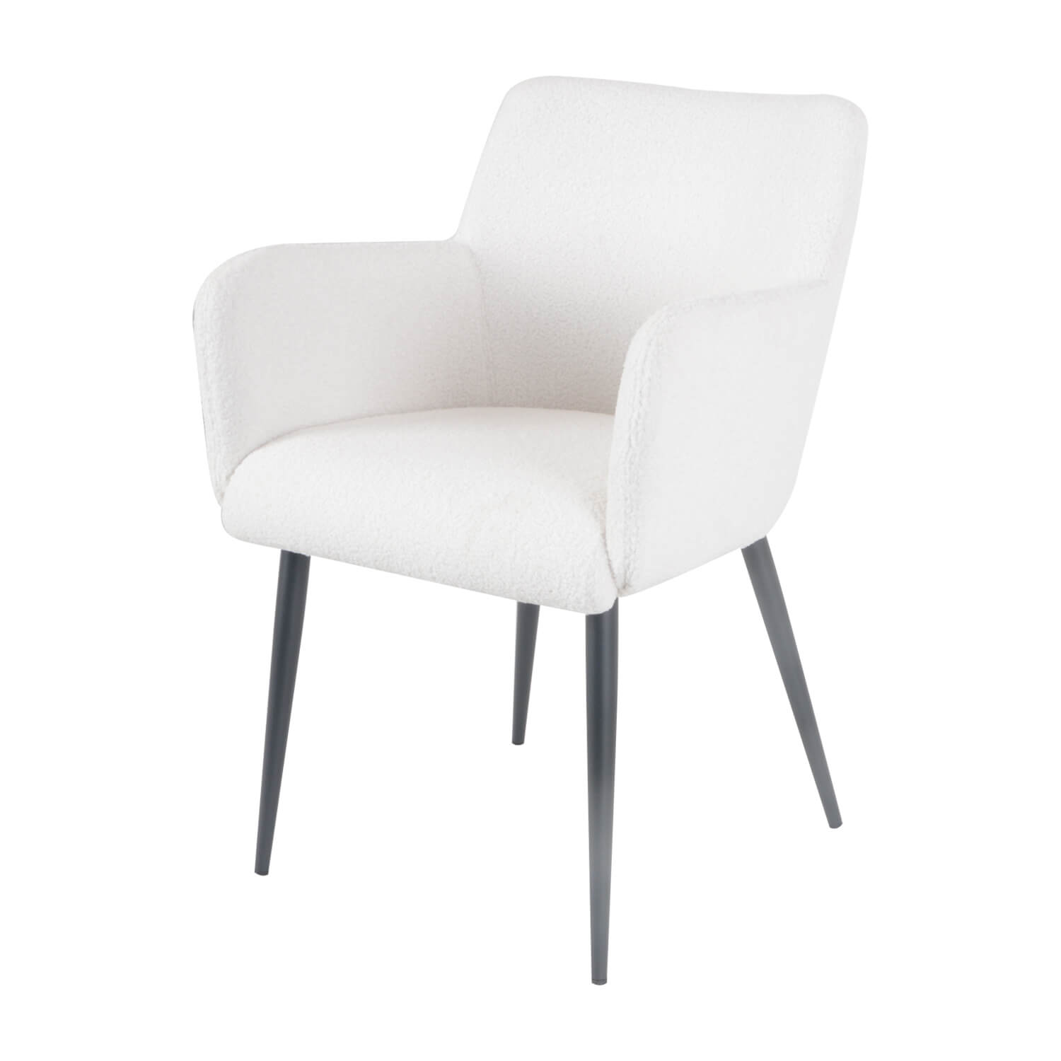 damiware Eetkamerstoel teddystof wit metaal Rose