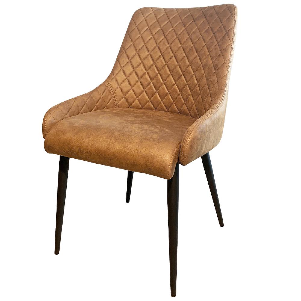 damiware Eetkamerstoel vegan leder Bella – Cognac