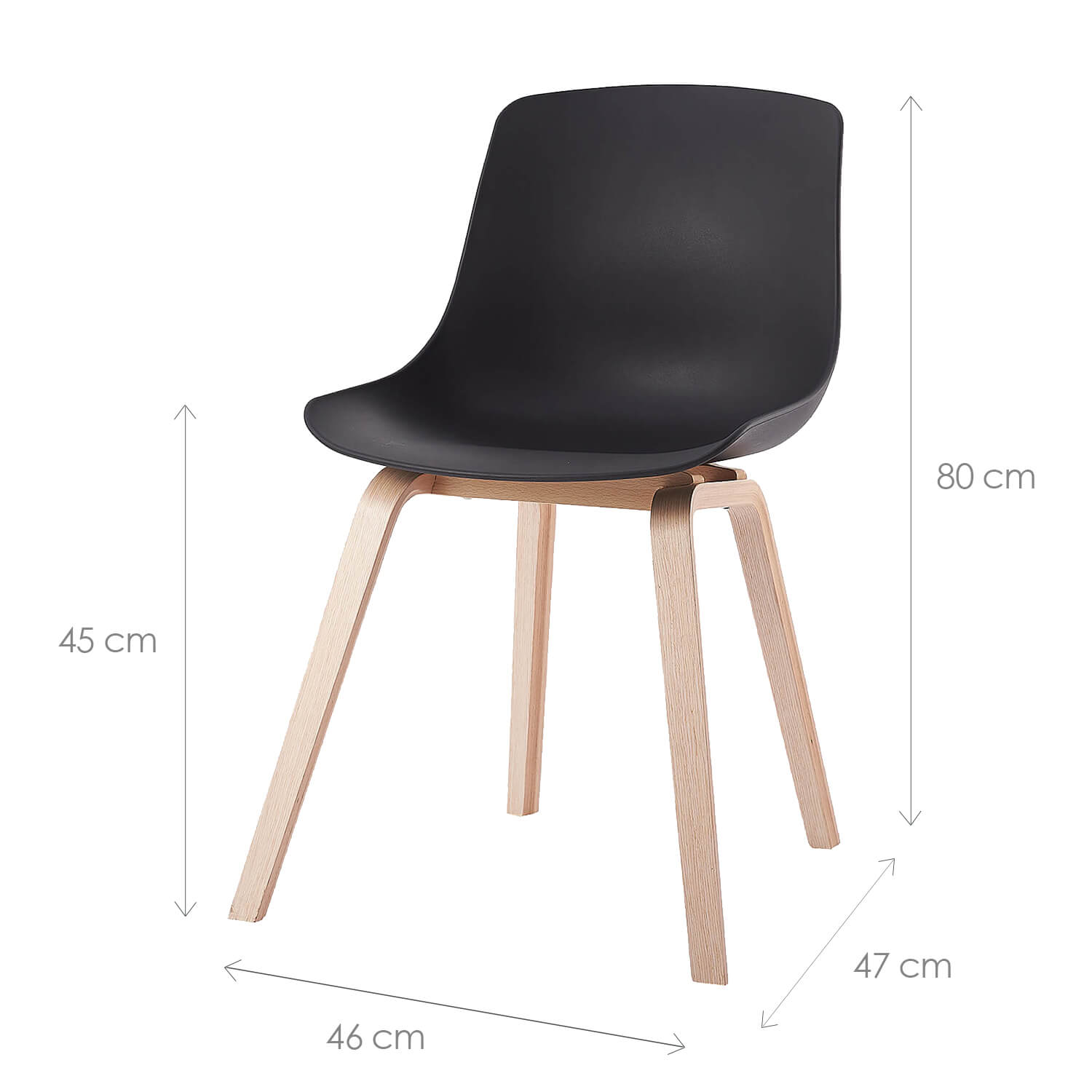 Damiware Eetkamerstoelen Set Van 2 Juliet – Zwart