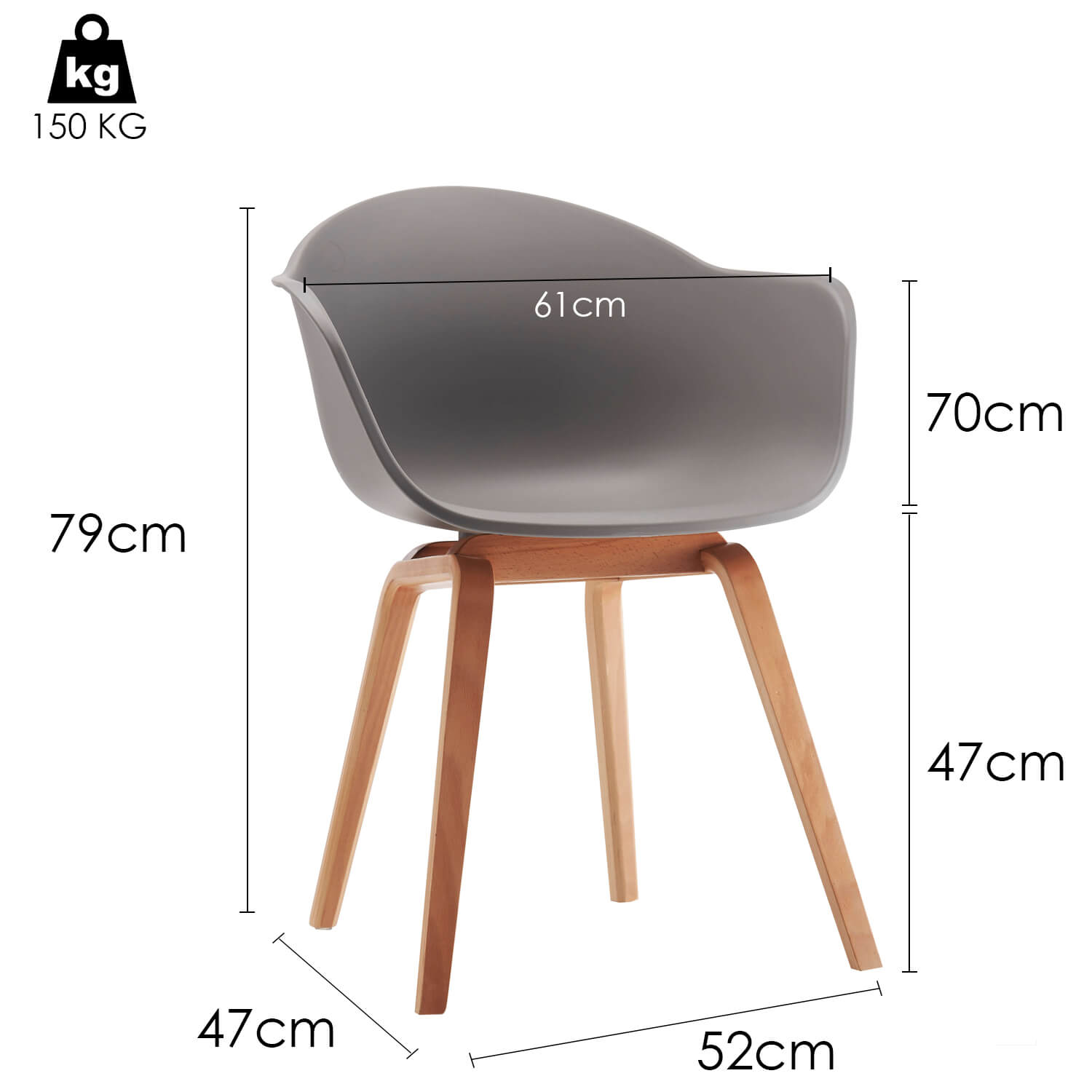 Damiware Eetkamerstoelen Set Van 2 Romeo – Grijs