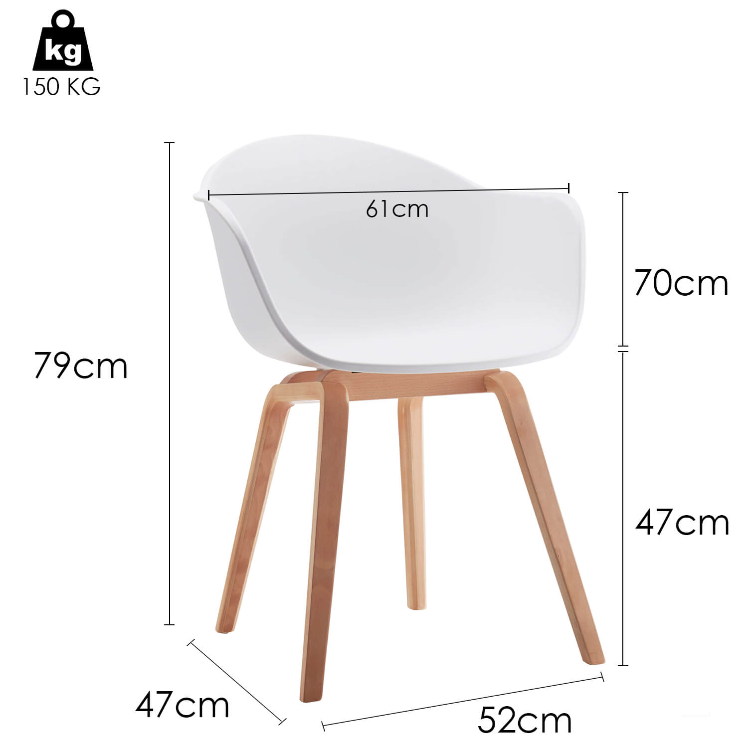 Damiware Eetkamerstoelen Set Van 2 Romeo – Wit