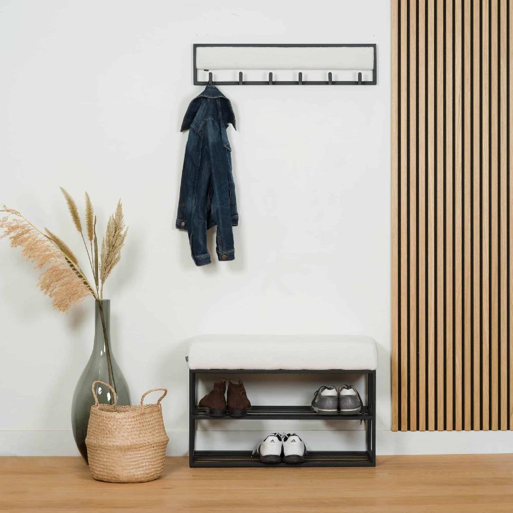 Damiware Schoenenrek Teddystof Wit Metaal Couchy