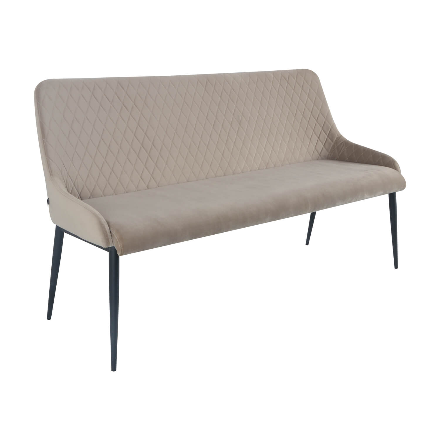 damiware Eetkamerbank 150 cm velvet fluweel en Bouclé Rose – Velvet Taupe