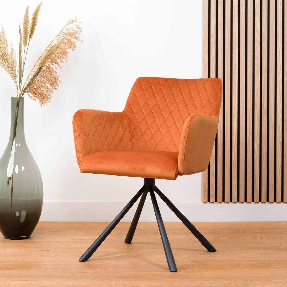 damiware Eetkamerstoel 180 graden draaibaar Rose – Velvet Oranje damiware Eetkamerstoel 180 graden draaibaar Rose – Velvet Oranje