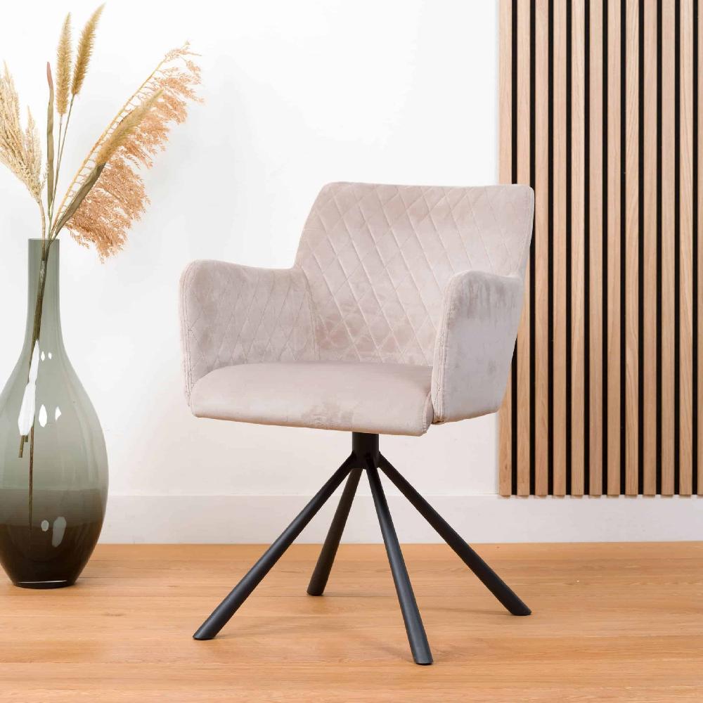 damiware Eetkamerstoel 180 graden draaibaar Rose – Velvet Taupe