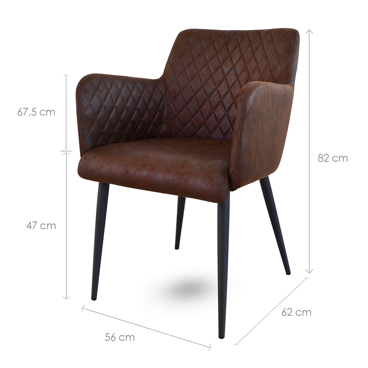 Damiware Eetkamerstoel Lederlook Kunstleer Rose 2 Delig – Burgundy