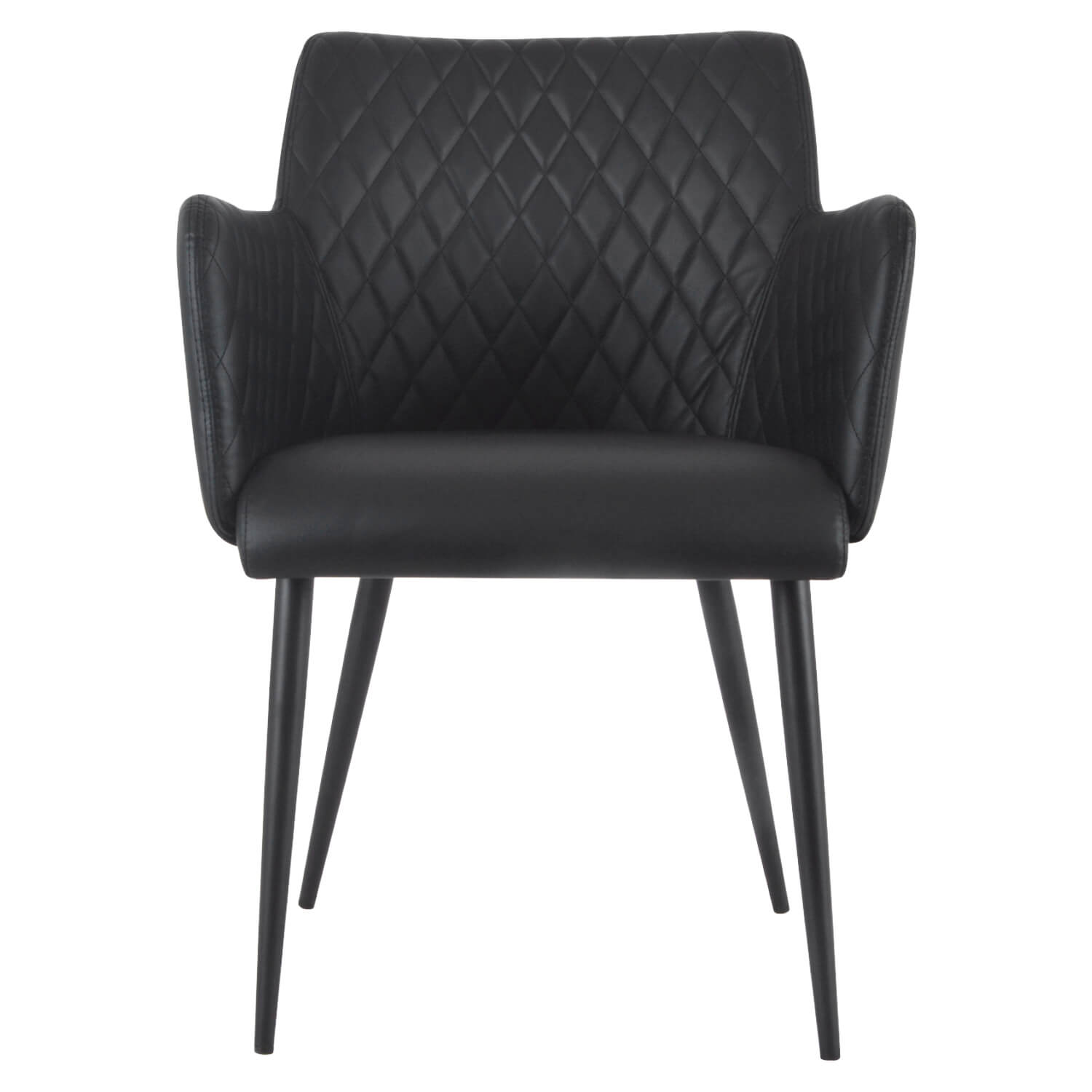 Damiware Eetkamerstoel Lederlook Kunstleer Rose 2 Delig – Vegan Leer Zwart