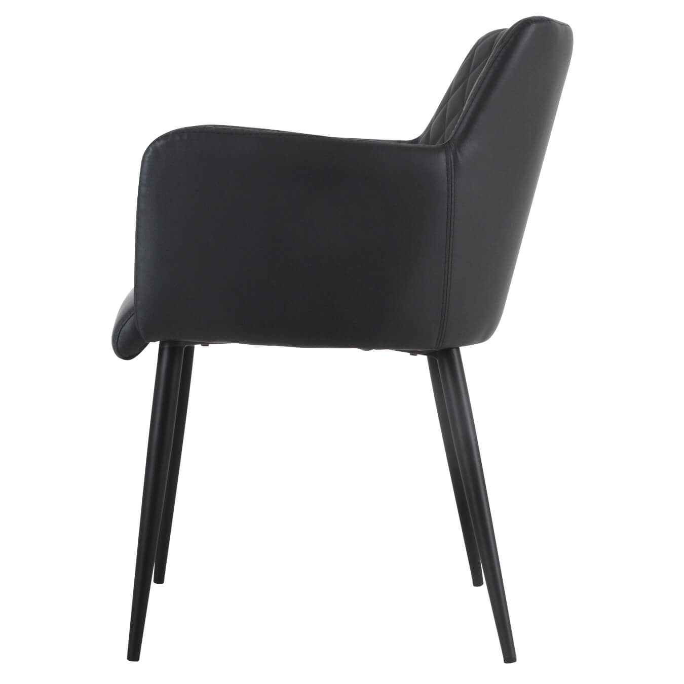 damiware Eetkamerstoel lederlook kunstleer Rose 2 delig – Vegan Leer Zwart