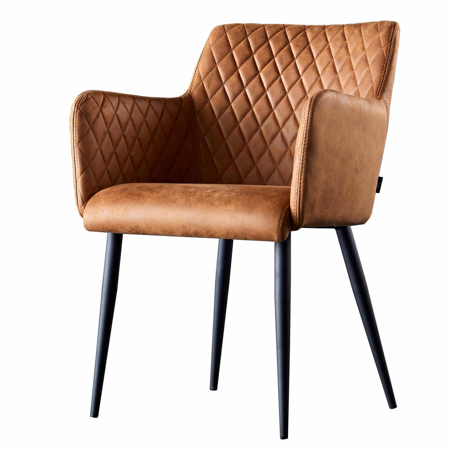 damiware Eetkamerstoel lederlook kunstleer Rose – Cognac