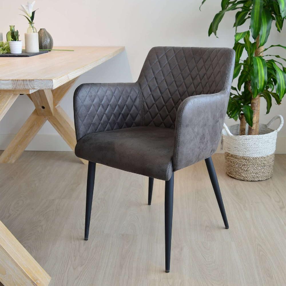 Damiware Eetkamerstoel Lederlook Kunstleer Rose – Stone