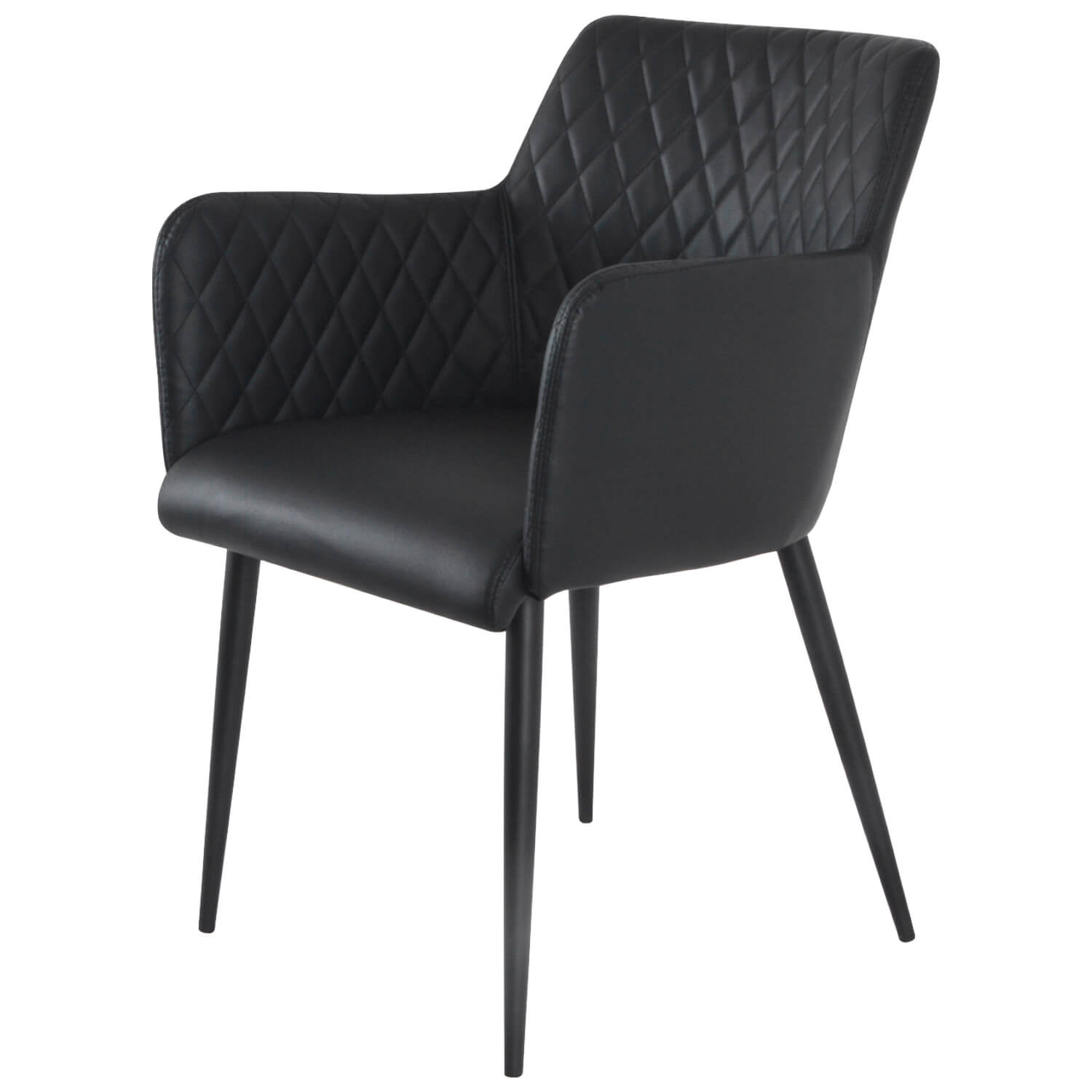 damiware Eetkamerstoel lederlook kunstleer Rose – Vegan Leer Zwart