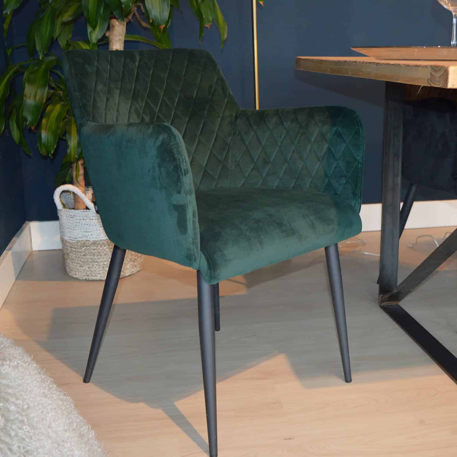 Damiware Eetkamerstoel Velvet Fluweel Rose – Velvet Donkergroen