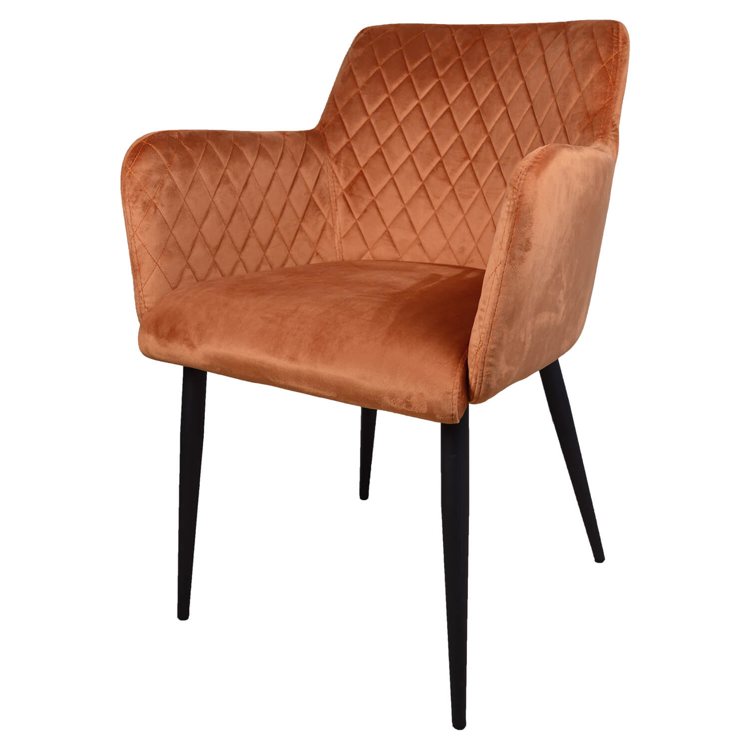 damiware Eetkamerstoel velvet fluweel Rose – Velvet Oranje