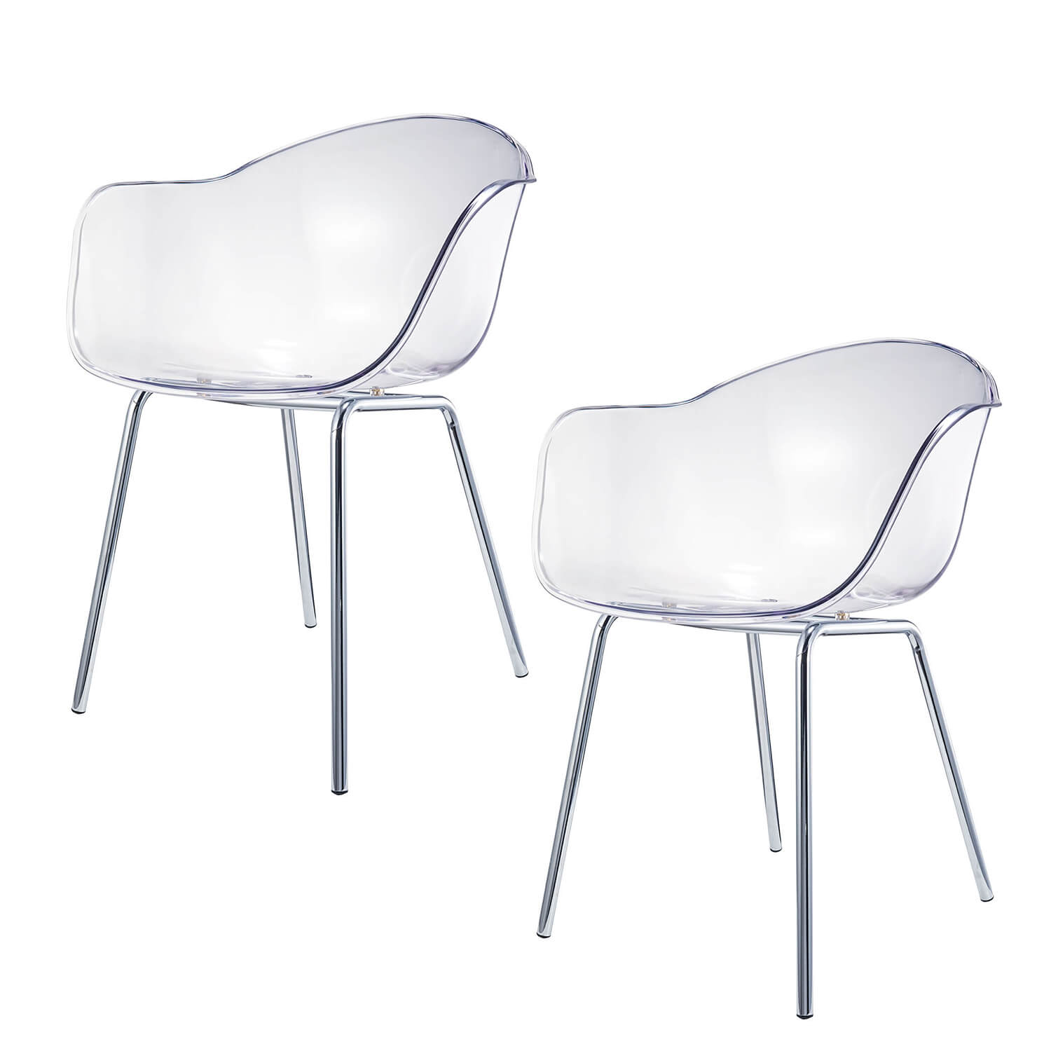 damiware Eetkamerstoelen kunststof transparant set van 2 Romeo Spirit – Kristal