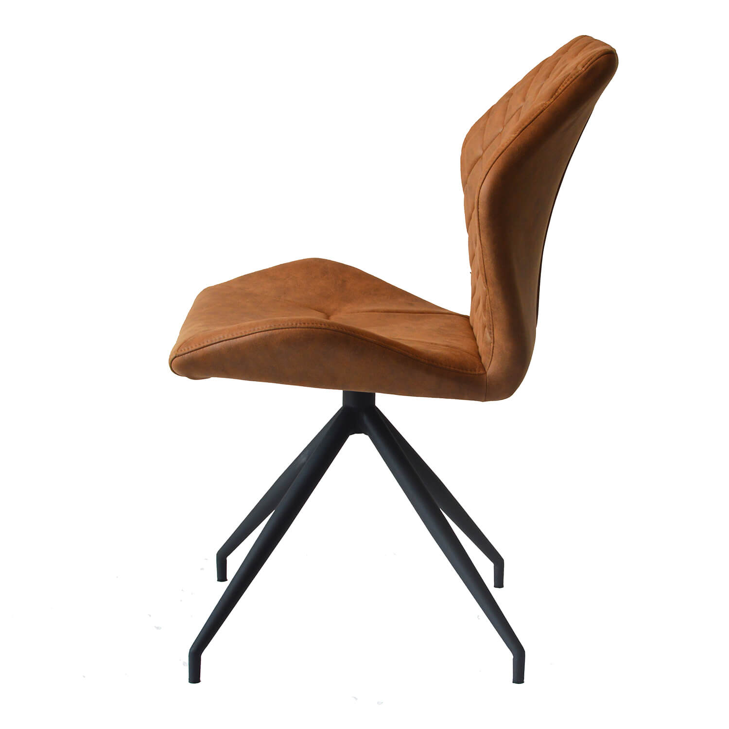 Damiware Eetkamerstoelen Lederlook Set Van 2 Rocky – Cognac