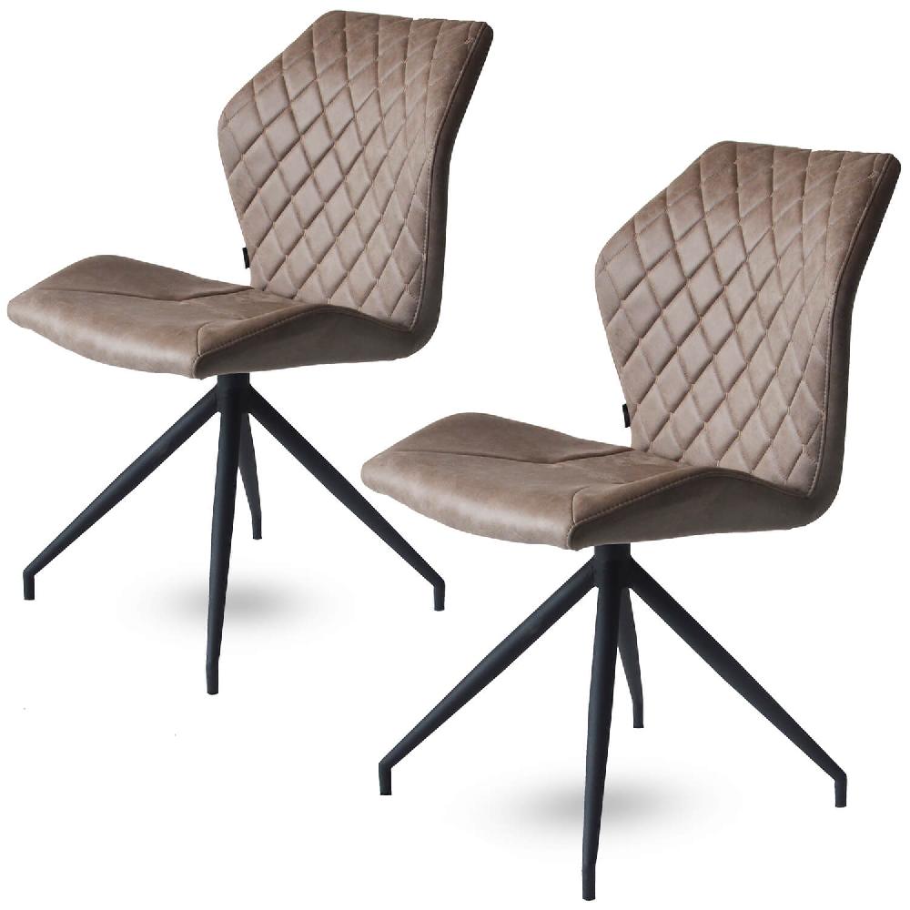damiware Eetkamerstoelen lederlook set van 2 Rocky – Dessert