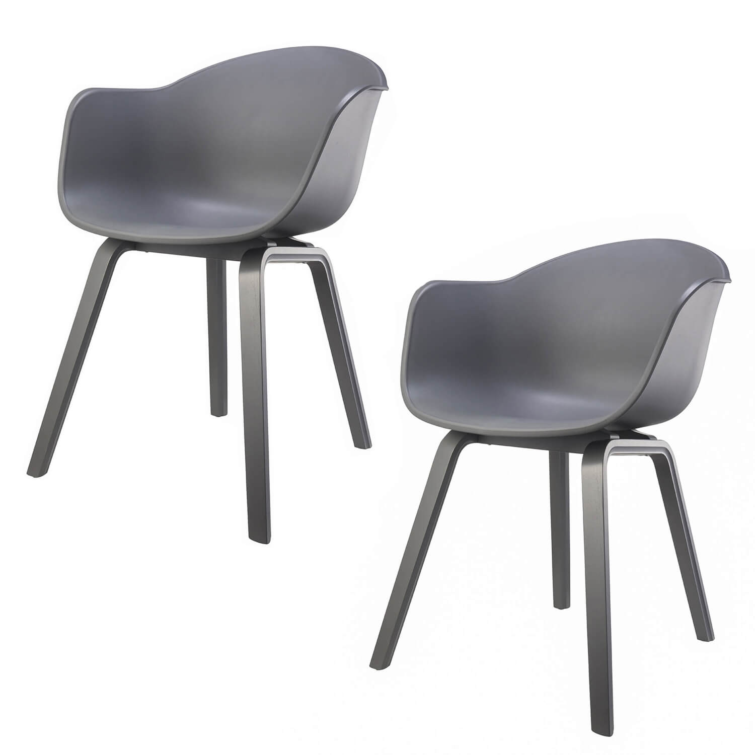 damiware Eetkamerstoelen set van 2 Romeo – Volledig Grijs