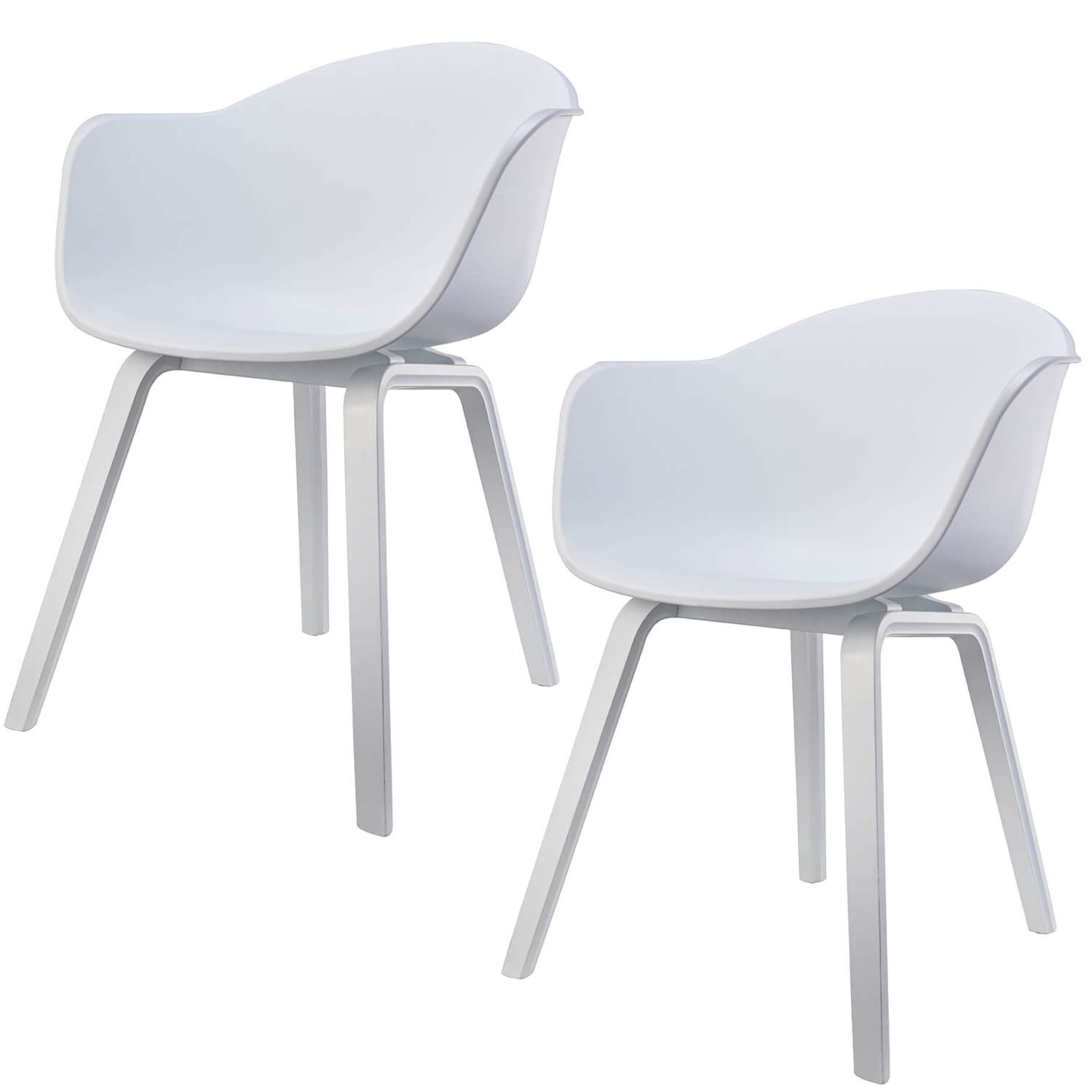 damiware Eetkamerstoelen set van 2 Romeo – Volledig Wit damiware Eetkamerstoelen set van 2 Romeo – Volledig Wit