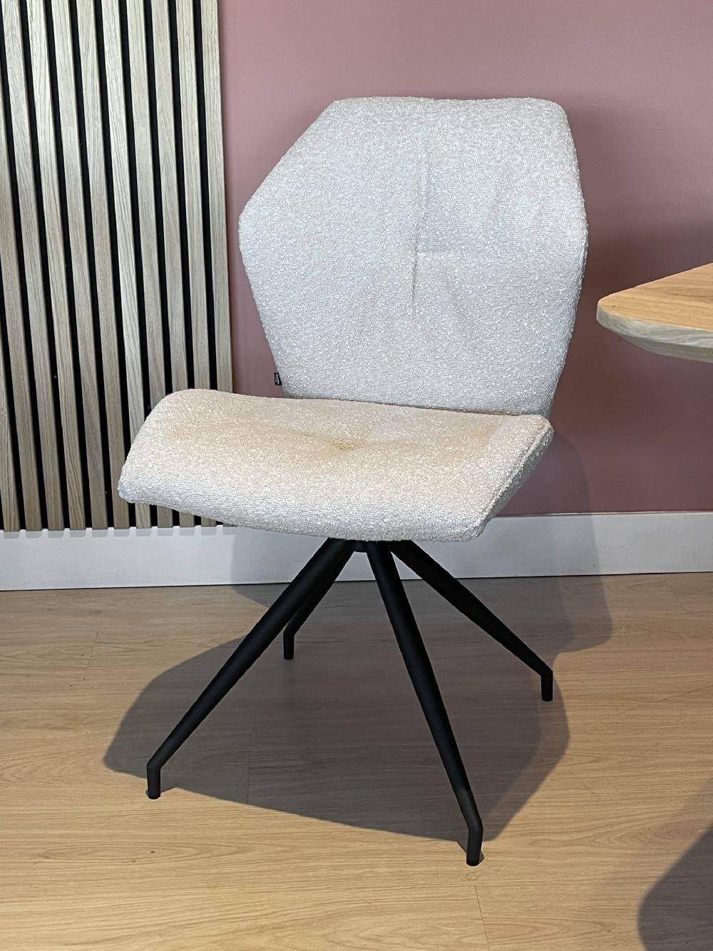 damiware Eetkamerstoelen Velvet en Bouclé set van 2 Rocky – Bouclé Beige