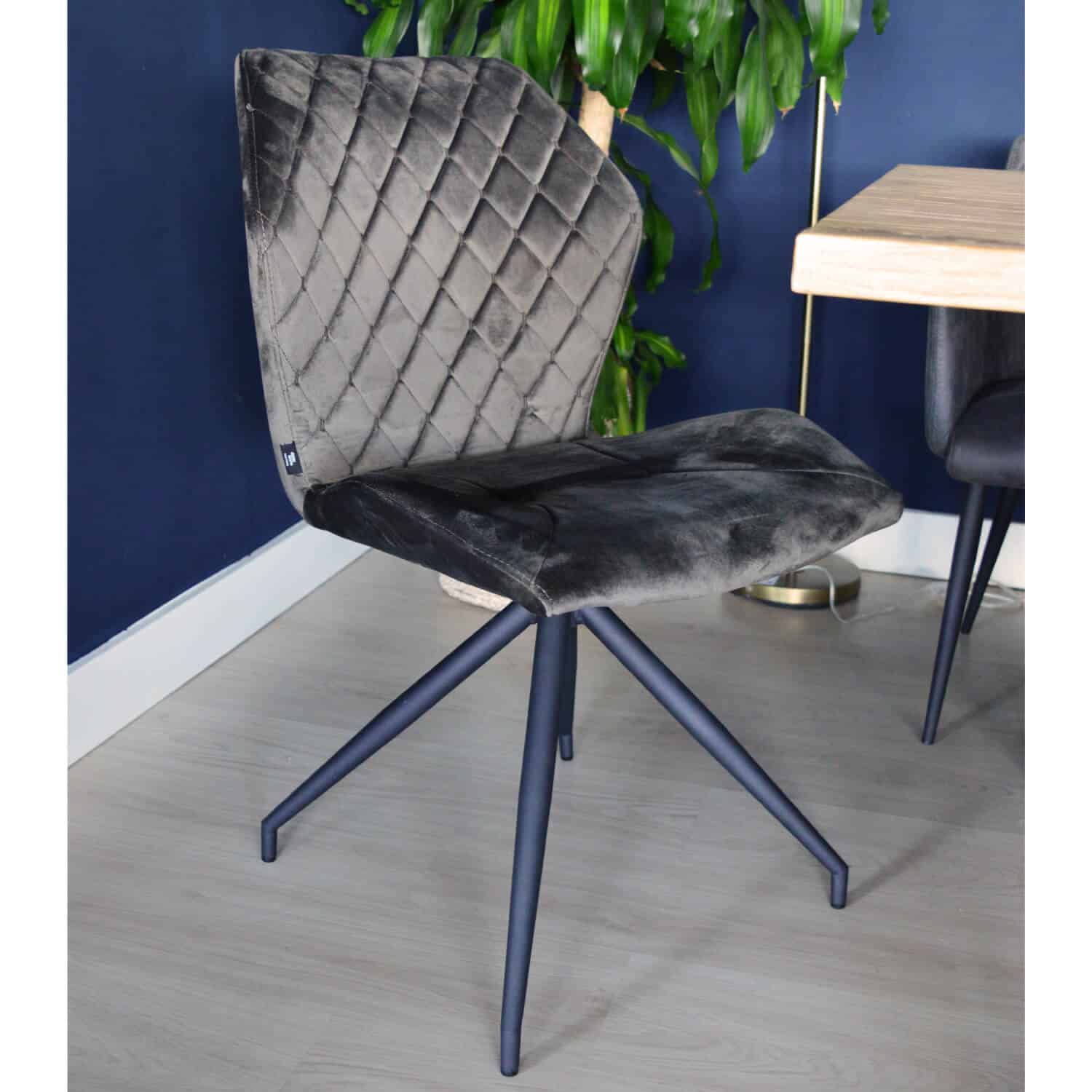 Damiware Eetkamerstoelen Velvet En Bouclé Set Van 2 Rocky – Grijs