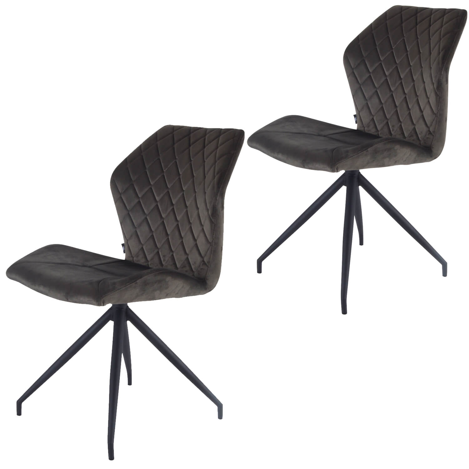 damiware Eetkamerstoelen Velvet en Bouclé set van 2 Rocky – Grijs