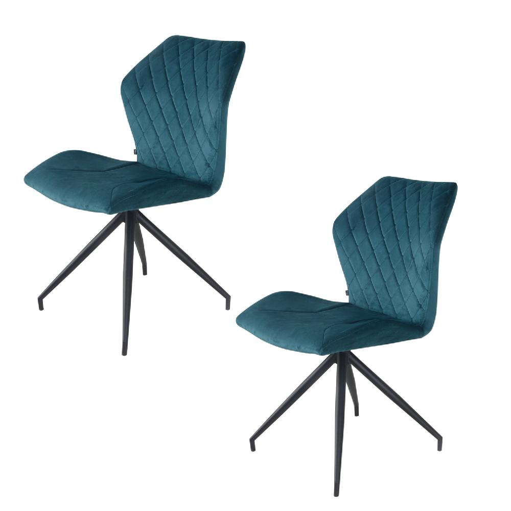 damiware Eetkamerstoelen Velvet en Bouclé set van 2 Rocky – Petrol damiware Eetkamerstoelen Velvet en Bouclé set van 2 Rocky – Petrol