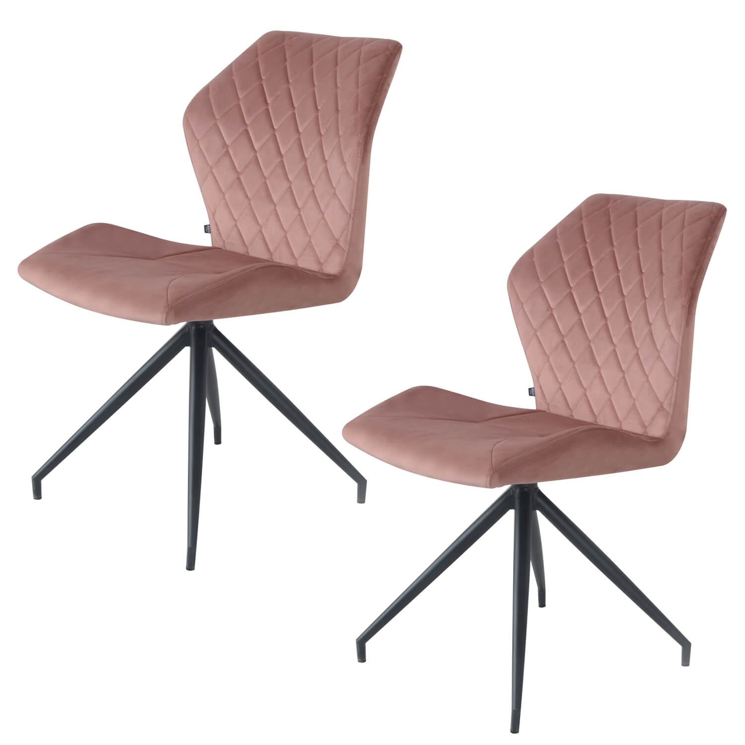 damiware Eetkamerstoelen Velvet en Bouclé set van 2 Rocky – Roze damiware Eetkamerstoelen Velvet en Bouclé set van 2 Rocky – Roze