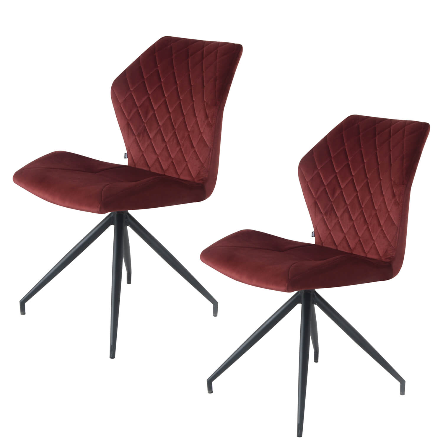 damiware Eetkamerstoelen Velvet en Bouclé set van 2 Rocky – Rood damiware Eetkamerstoelen Velvet en Bouclé set van 2 Rocky – Rood