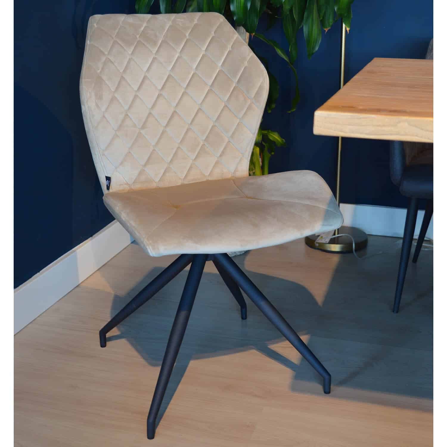 Damiware Eetkamerstoelen Velvet En Bouclé Set Van 2 Rocky – Taupe