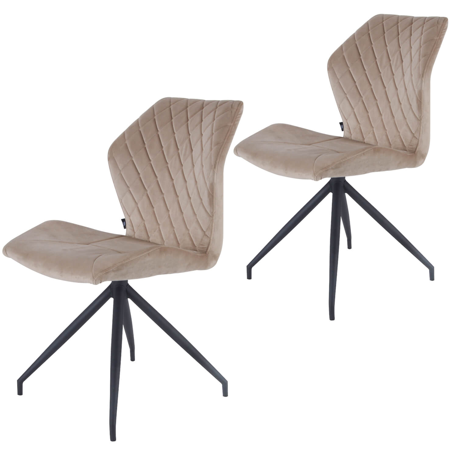 damiware Eetkamerstoelen Velvet en Bouclé set van 2 Rocky – Taupe