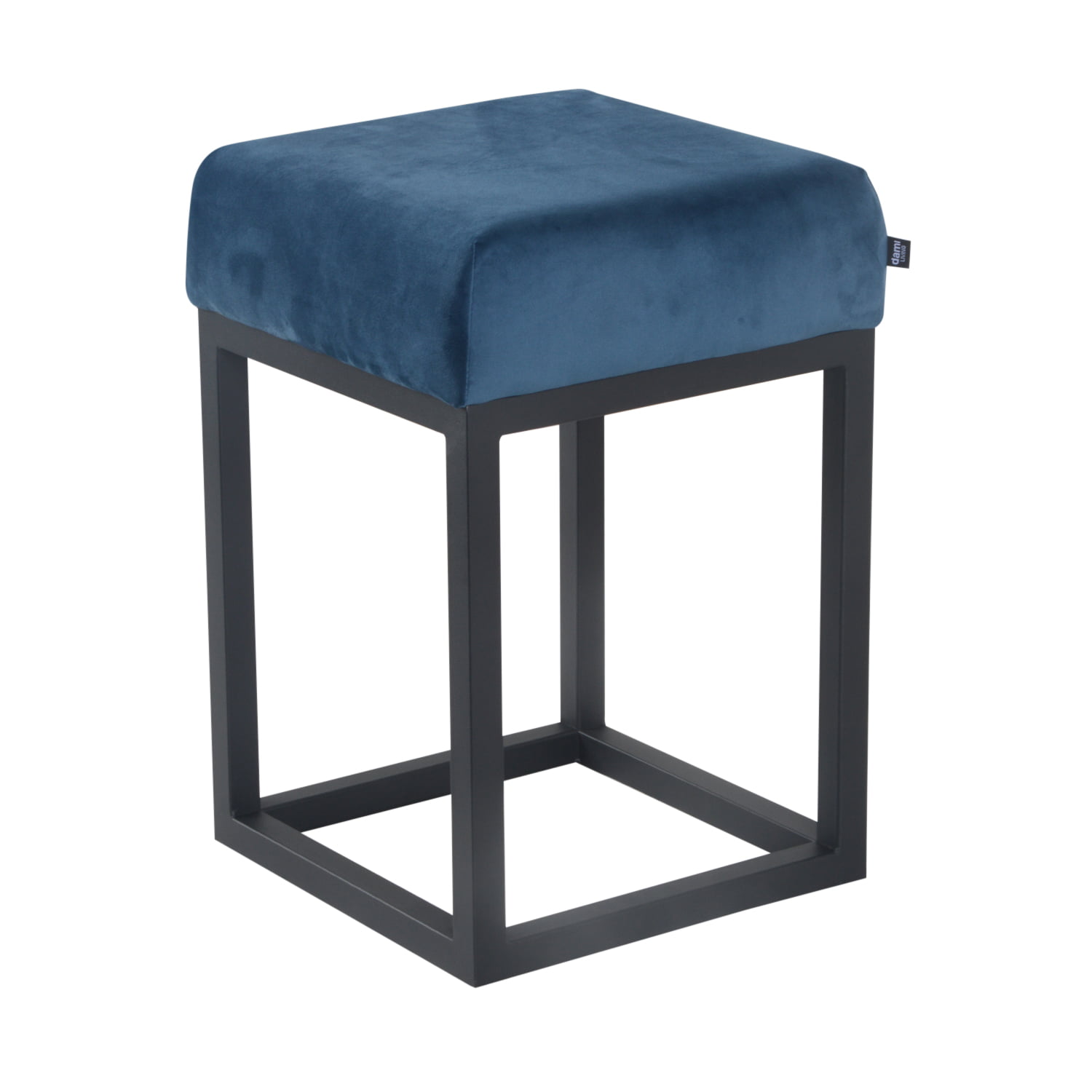 damiware Kruk industrieel chic velvet fluweel en Bouclé Brucy – Velvet Blauw
