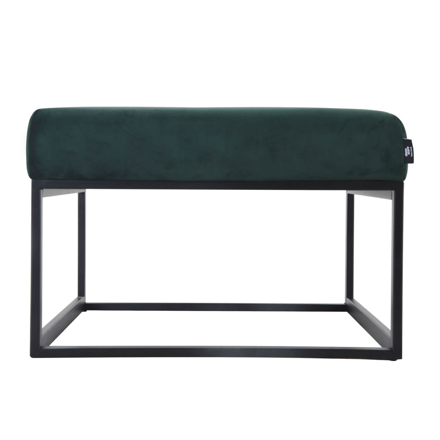 Damiware Poef Hocker Voetenbank Bijzettafel Velvet En Lederlook 75cm Otto – Velvet Donkergroen